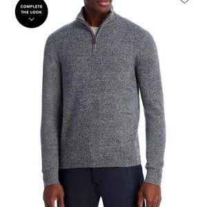 100% cashmere Bloomingdale's  Gray Zip-Up Sweater